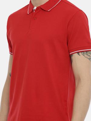 red solid polo t-shirt - 17153807 - Standard Image - 5
