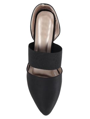 black synthetic slip on pumps - 17153858 - Standard Image - 3