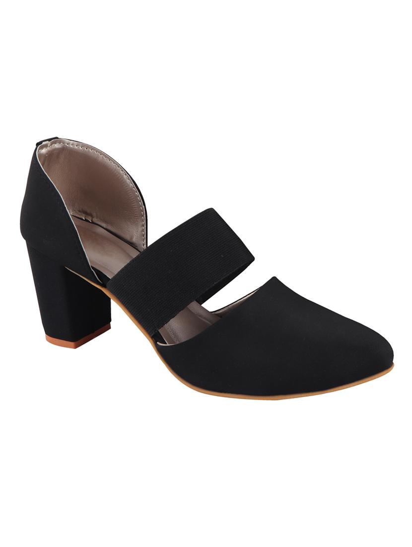 black synthetic slip on pumps - 17153858 - Zoom Image - 1