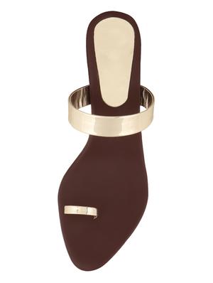 gold synthetic slip on sandals - 17153859 - Standard Image - 4
