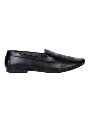 black synthetic slip on loafers - 17153874 - Standard Image - 2