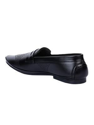 black synthetic slip on loafers - 17153874 - Standard Image - 3