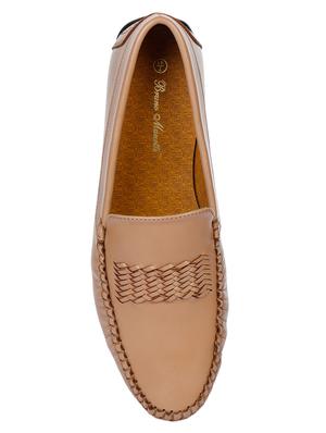 brown synthetic slip on loafers - 17153891 - Standard Image - 4