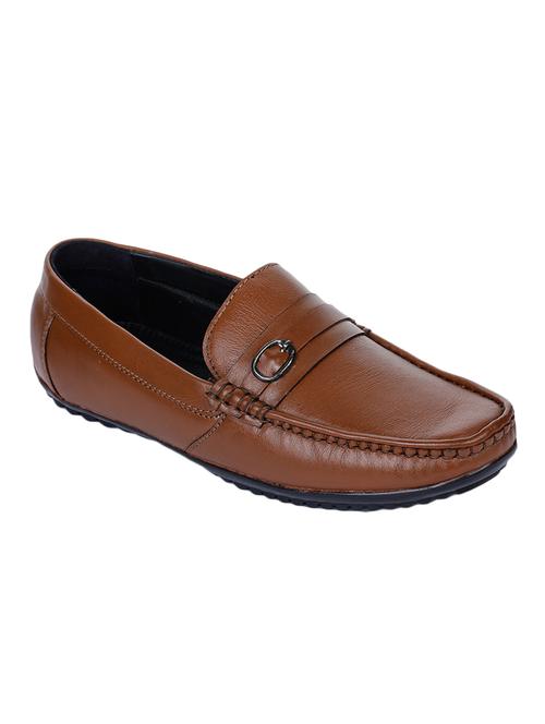 tan synthetic slip on loafers - 17153896 - Standard Image - 1