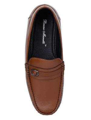 tan synthetic slip on loafers - 17153896 - Standard Image - 4