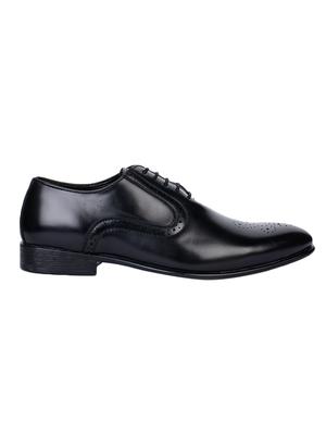 black faux leather laceup derbies - 17153904 - Standard Image - 2