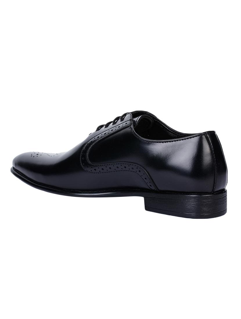 black faux leather laceup derbies - 17153904 - Zoom Image - 3