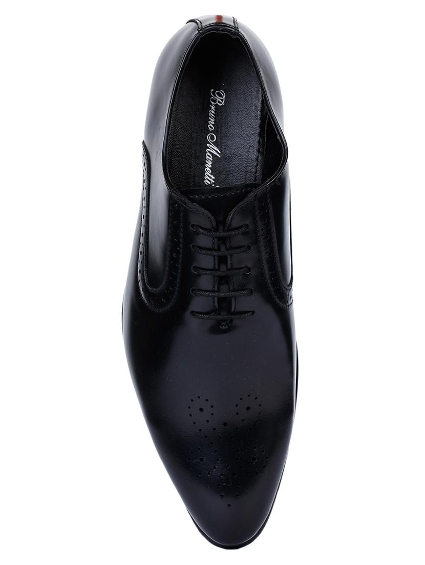 black faux leather laceup derbies - 17153904 - Zoom Image - 4