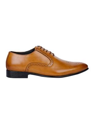 tan faux leather laceup derbies - 17153906 - Standard Image - 2