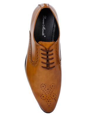 tan faux leather laceup derbies - 17153906 - Standard Image - 4