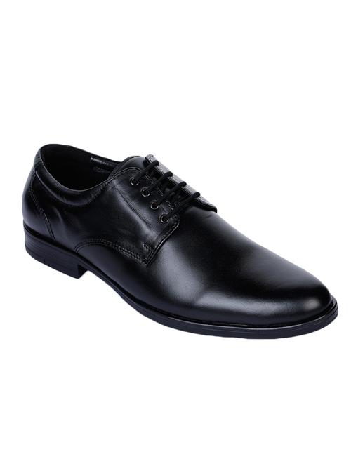 black faux leather laceup derbies - 17153915 - Standard Image - 1