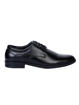 black faux leather laceup derbies - 17153915 - Standard Image - 2