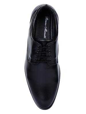 black faux leather laceup derbies - 17153915 - Standard Image - 4