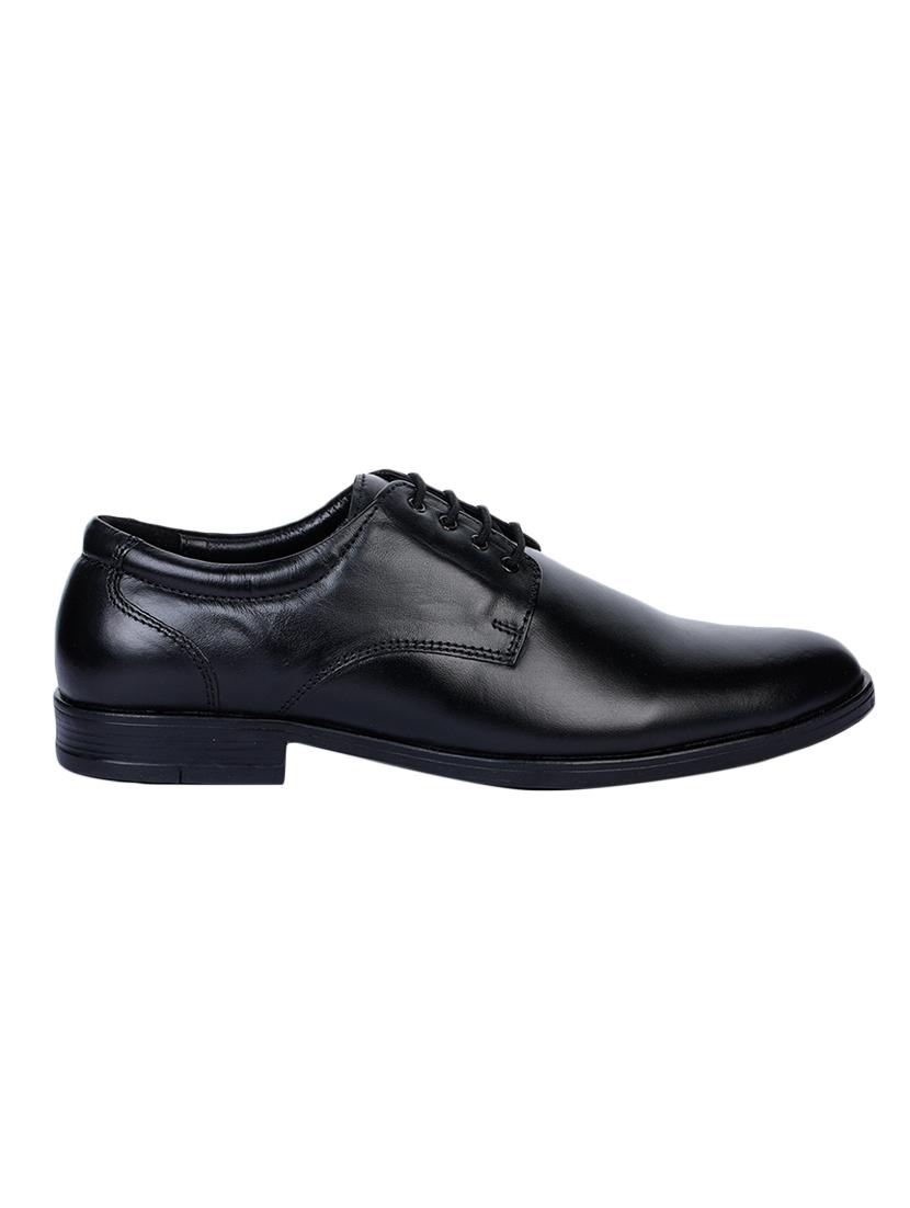 black faux leather laceup derbies - 17153915 - Zoom Image - 2