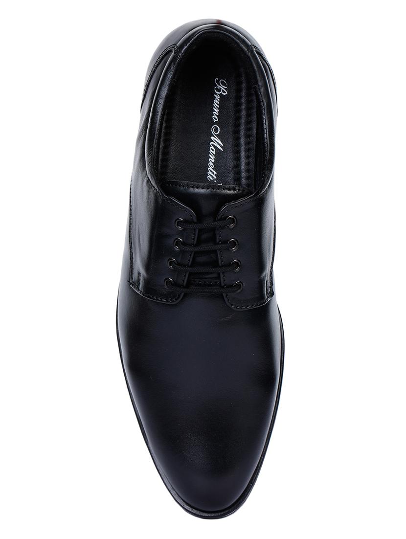 black faux leather laceup derbies - 17153915 - Zoom Image - 4