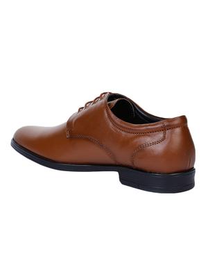 tan faux leather laceup derbies - 17153916 - Standard Image - 3