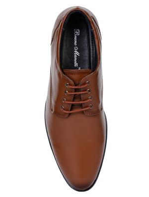 tan faux leather laceup derbies - 17153916 - Standard Image - 4