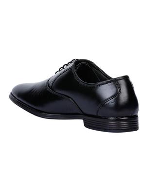 black faux leather laceup derbies - 17153925 - Standard Image - 3