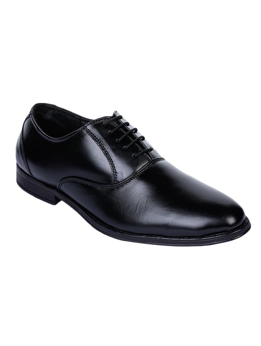 black faux leather laceup derbies - 17153925 - Zoom Image - 1