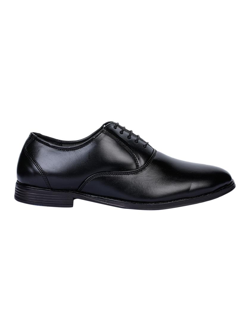 black faux leather laceup derbies - 17153925 - Zoom Image - 2