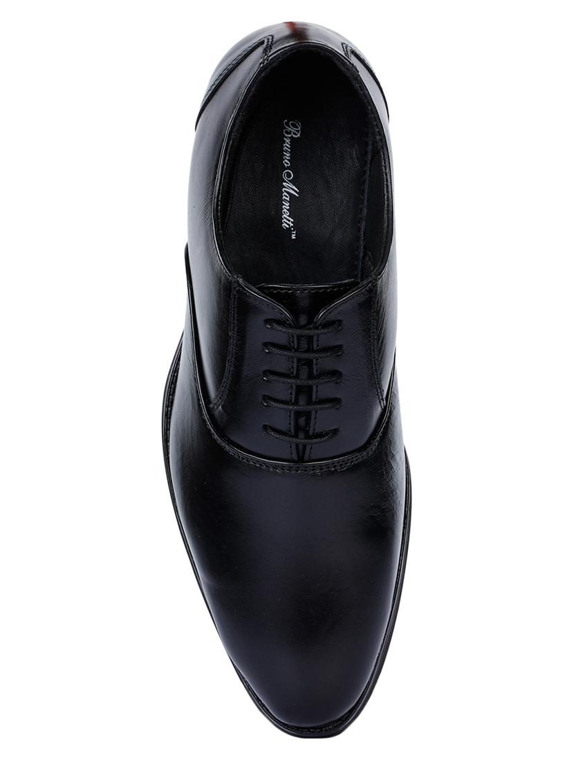 black faux leather laceup derbies - 17153925 - Zoom Image - 4