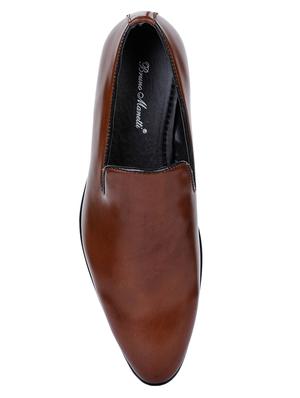 brown faux leather slip on ons - 17153945 - Standard Image - 4