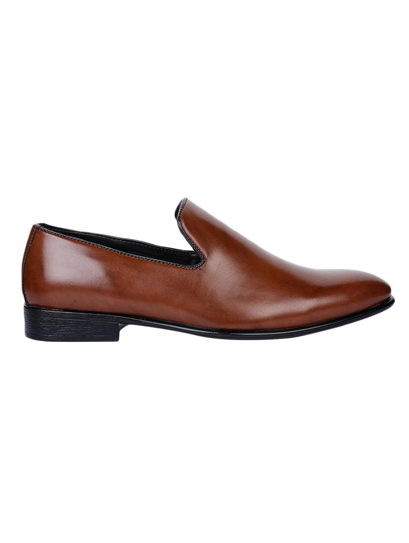 brown faux leather slip on ons - 17153945 - Zoom Image - 2