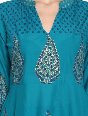 block print a-line kurta - 17154081 - Standard Image - 4