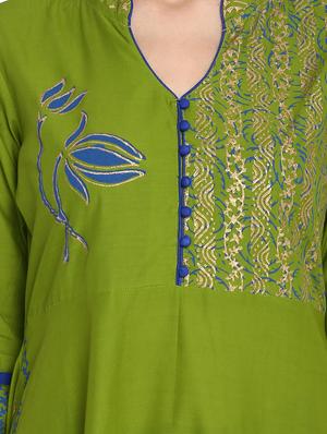 block print a-line kurta - 17154091 - Standard Image - 4