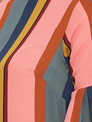 bell sleeves striped dress - 17154092 - Standard Image - 4