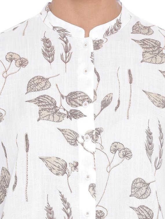 mandarin neck printed top - 17154097 - Zoom Image - 5