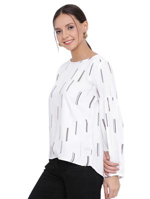 round neck printed top - 17154098 - Standard Image - 2
