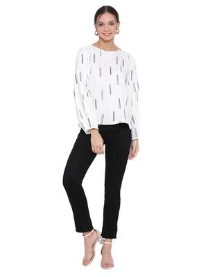round neck printed top - 17154098 - Standard Image - 4