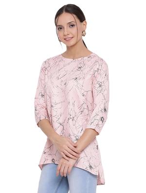 round neck printed top - 17154100 - Standard Image - 2