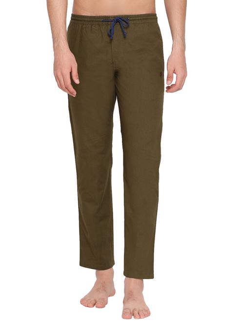 olive green solid pyjama - 17154148 - Standard Image - 1