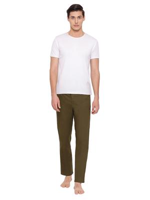olive green solid pyjama - 17154148 - Standard Image - 4