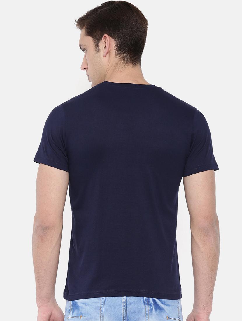 navy blue chest print t-shirt - 17154580 - Zoom Image - 3