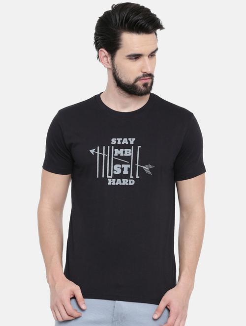 black chest print t-shirt - 17154588 - Very Small Image - 1
