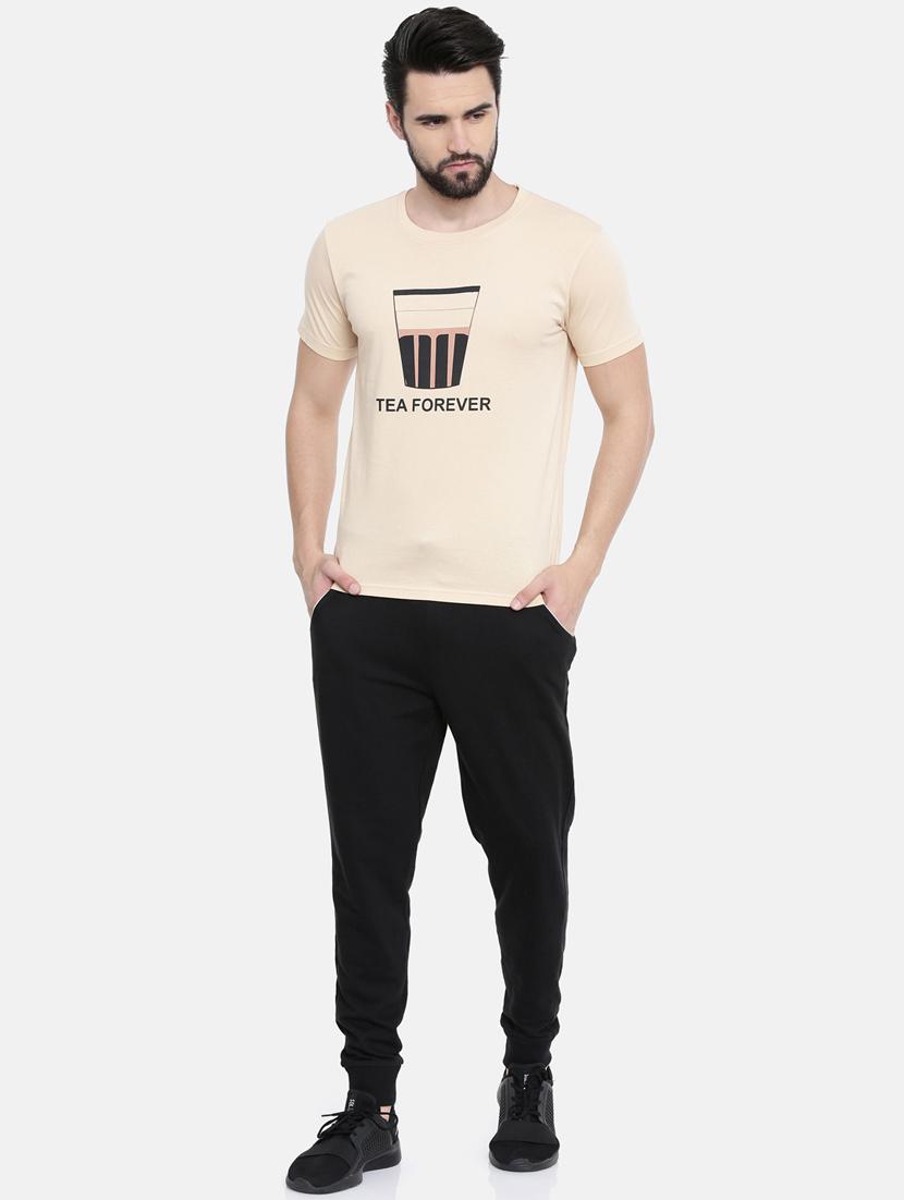 beige chest print t-shirt - 17154590 - Zoom Image - 4