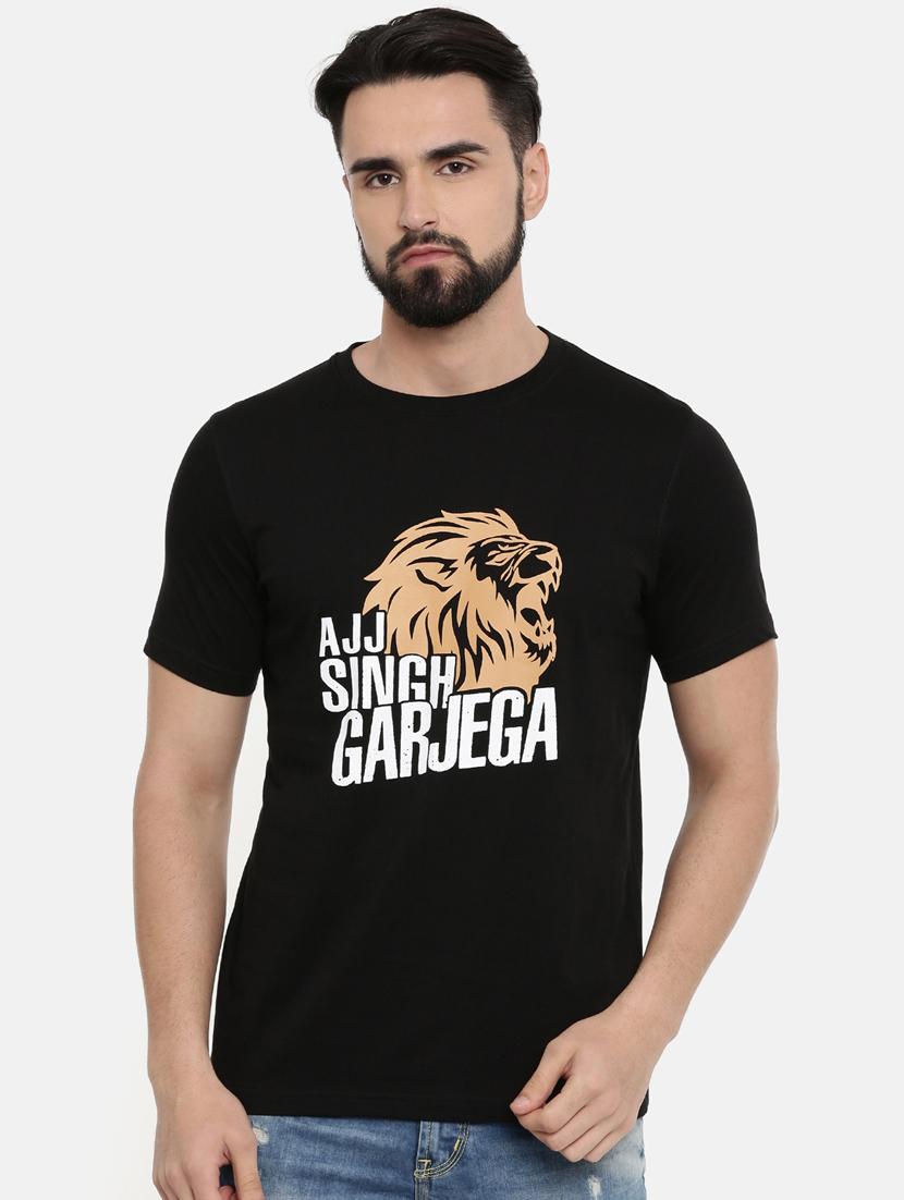 black front print t-shirt - 17154600 - Zoom Image - 1