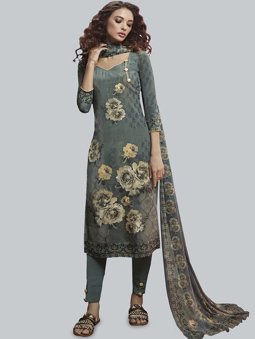 floral unstitched suit - 17154658 - Standard Image - 1