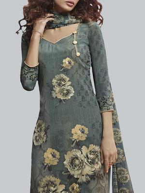 floral unstitched suit - 17154658 - Standard Image - 3