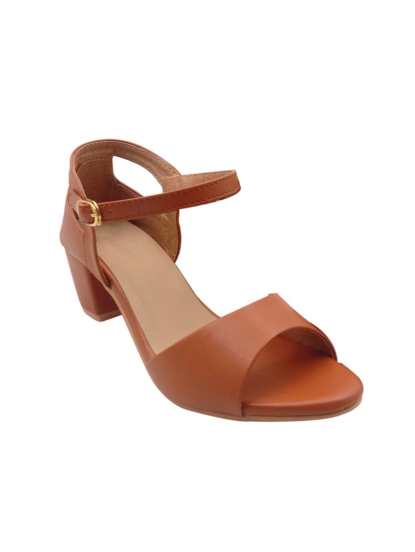 tan synthetic ankle strap sandals - 17154672 - Zoom Image - 1