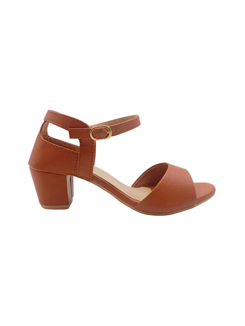 tan synthetic ankle strap sandals - 17154672 - Zoom Image - 2