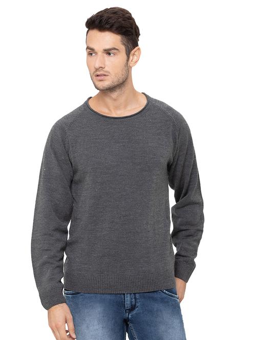 grey solid acrylic pullover - 17154683 - Standard Image - 1