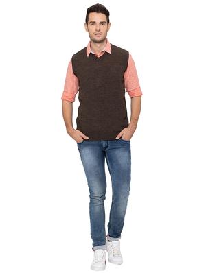 brown solid acrylic pullover - 17154701 - Standard Image - 4