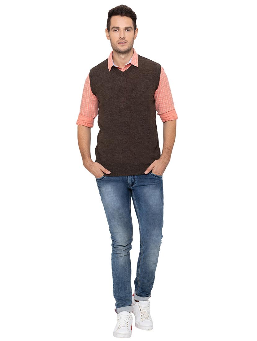 brown solid acrylic pullover - 17154701 - Zoom Image - 4