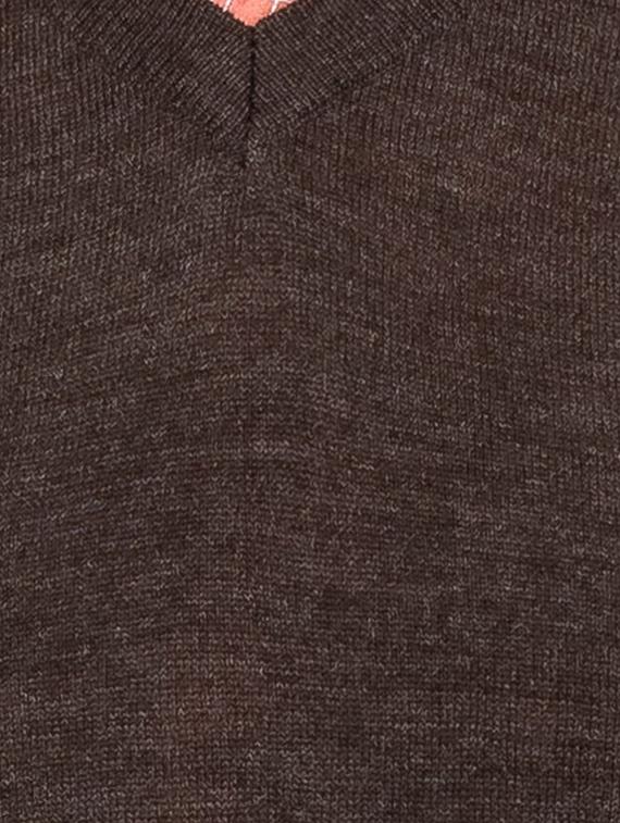 brown solid acrylic pullover - 17154701 - Zoom Image - 5