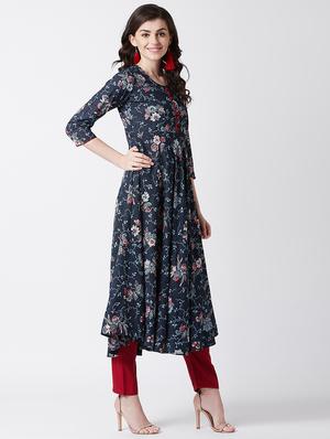 floral kurta pant set - 17154824 - Standard Image - 2