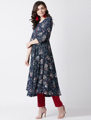 floral kurta pant set - 17154824 - Standard Image - 3
